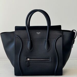 Celine Mini Luggage Tote Black Leather Bag